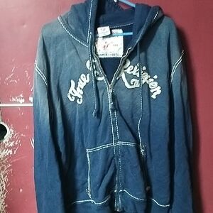 True Religion Dark Blue Zip-Up Hoodie